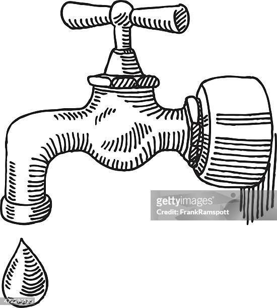 ilustrações de stock, clip art, desenhos animados e ícones de torneira de água de desenho - faucet