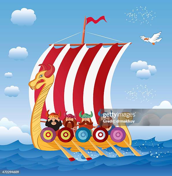 bildbanksillustrationer, clip art samt tecknat material och ikoner med viking ship - viking ship