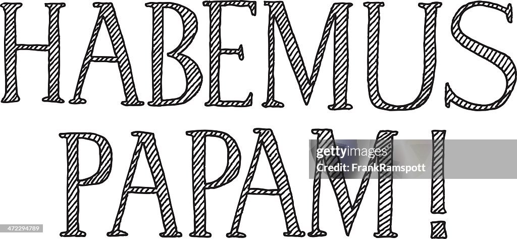 Habemus Papam Text Drawing