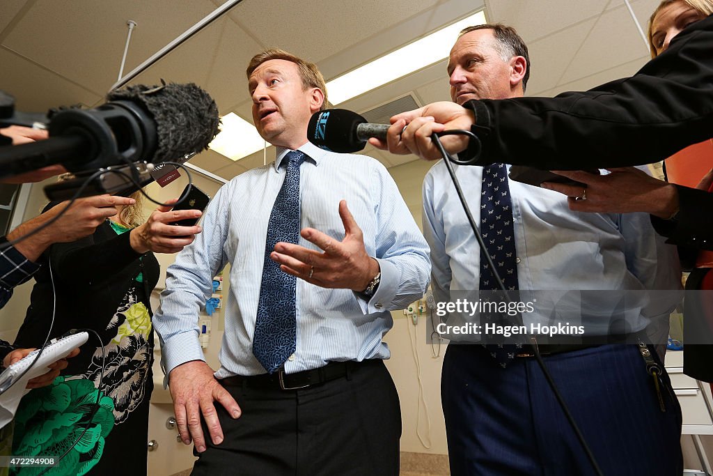 Prime Minister John Key Makes Pre-Budget Announcement With Health Minister