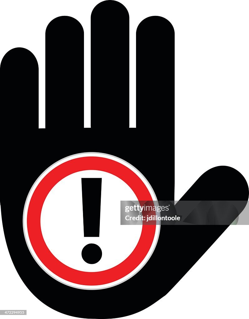 Halte Sign Halt Hand Caution Sign High-Res Vector Graphic - Getty Images