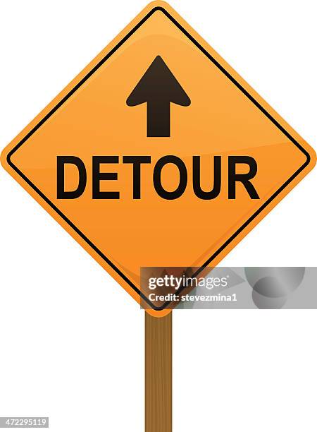 detour sign - detour stock illustrations