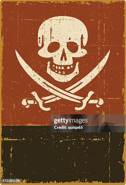 jolly roger mit textfreiraum - pirate flag stock-grafiken, -clipart, -cartoons und -symbole