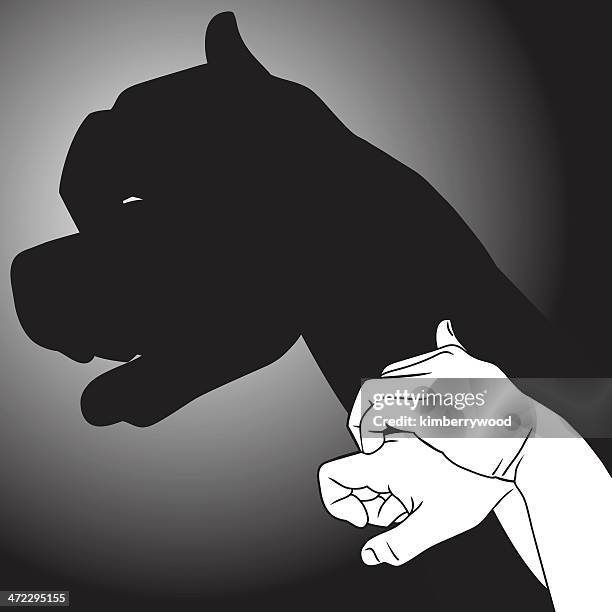 shadow puppet puppy - shadow puppet stock illustrations