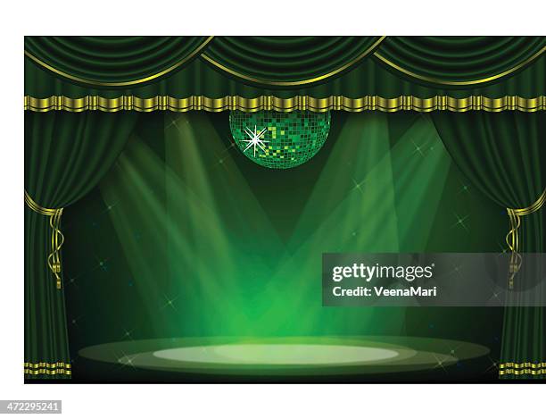 stage lights - stage curtain stock illustrations