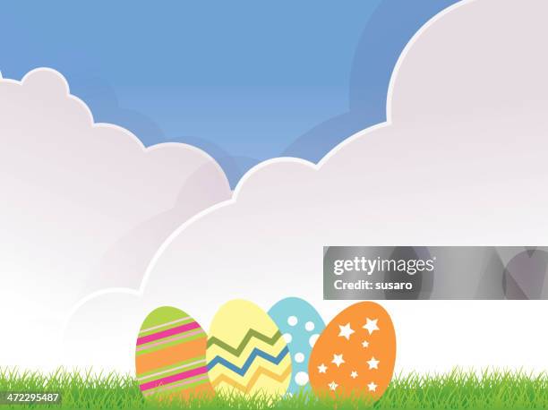 ilustraciones, imágenes clip art, dibujos animados e iconos de stock de huevos de pascua - easter egg hunt