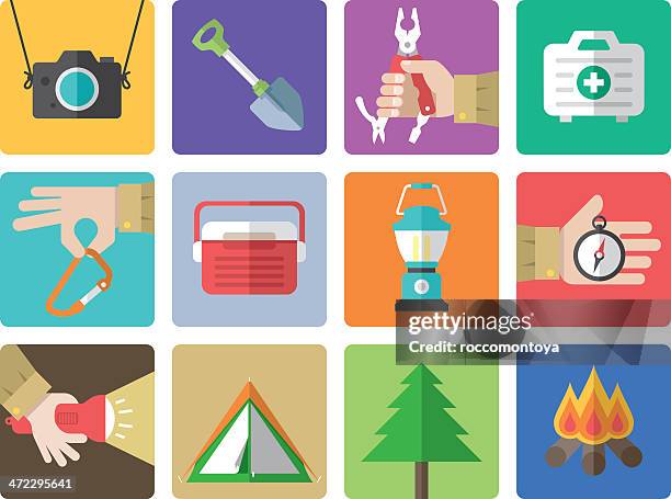 Icon set, Outdoor and Camping Color