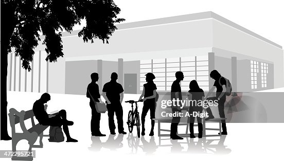 Student Outside Vector Silhouette Student Outside Vector Silhouette