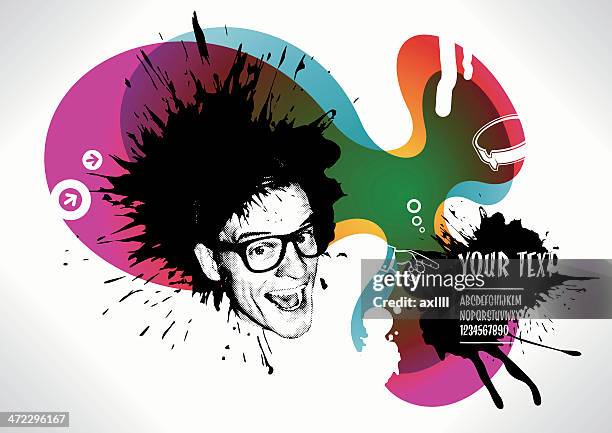 illustrazioni stock, clip art, cartoni animati e icone di tendenza di sfondo di punk rock - punk person