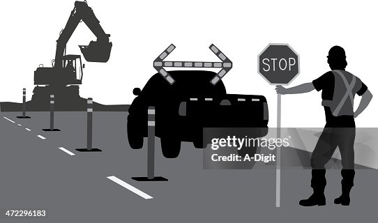 Road Crew Vector Silhouette Road Crew Vector Silhouette
