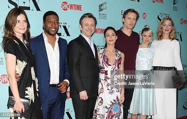 Betsy Brandt, Jocko Sims, Michael Sheen, Lizzy Caplan, Teddy Sears, Annaleigh Ashford and Caitlin Fitzgerald attend the Showtime and Sony Pictures...