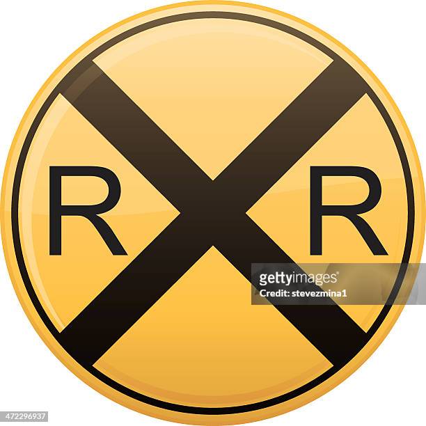 railroad crossing symbol - crossing sign stock illustrations