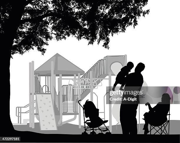 playground tree - toddler playground stock illustrations