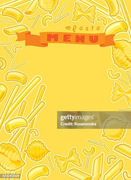 pasta menu - tortellini stock illustrations