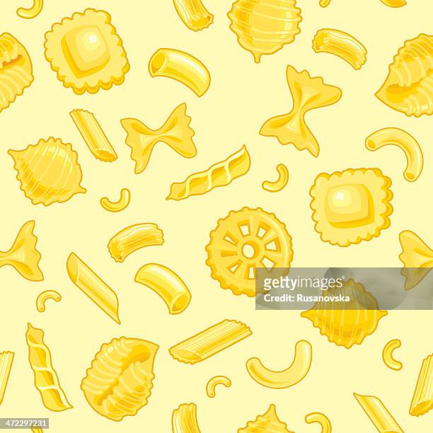 classic pasta pattern - macaroni stock illustrations
