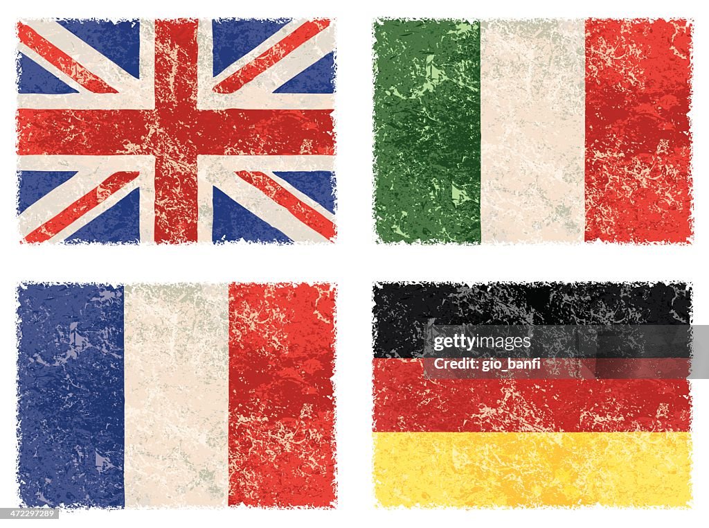 Vector grunge Flaggen