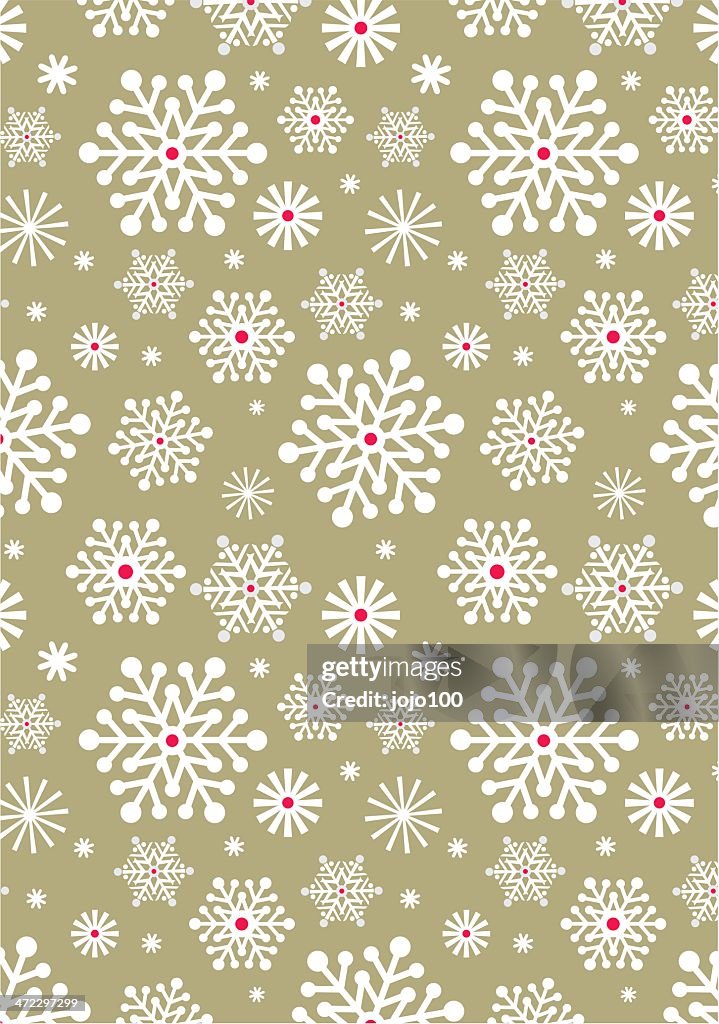 Scandinavian Snowflake Repeat Pattern In Gold High-Res Vector Graphic ...