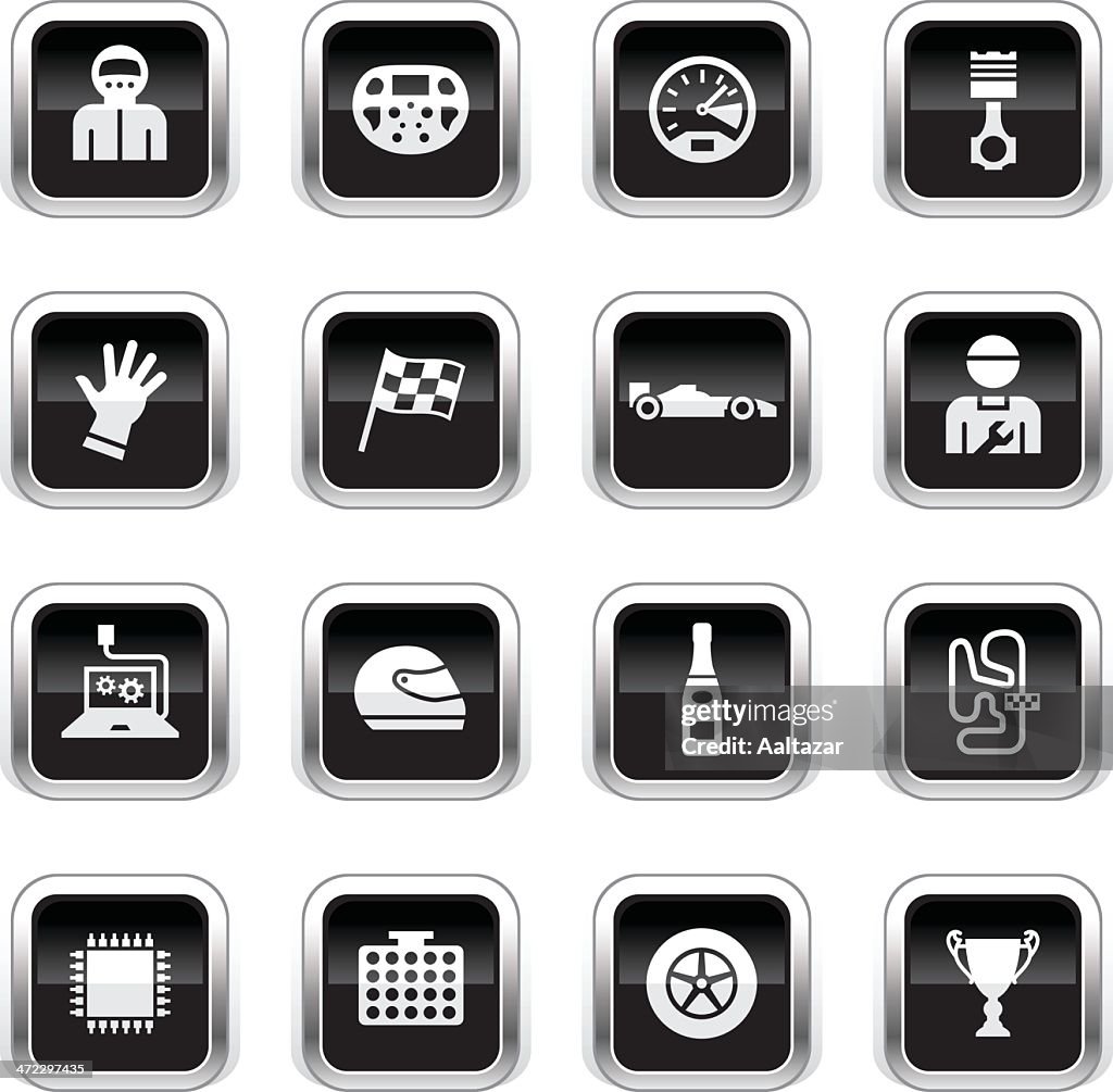 Supergloss Black Icons - open-wheel single-seater racing car