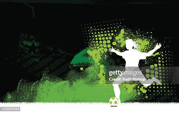 soccer player background - girls - teenage girls stock illustrations