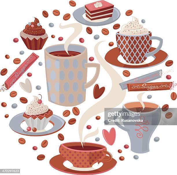 coffee - coffee heart stock illustrations