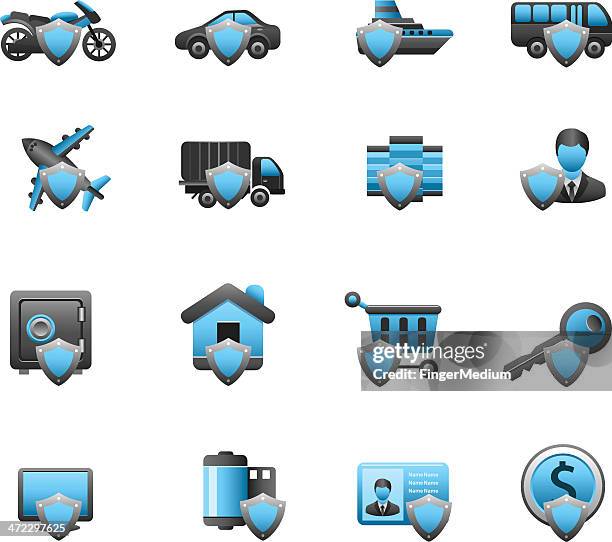 insurance icon set - planes   2013 film stock illustrations