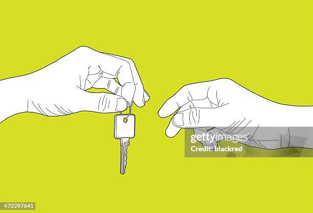 house sold - handing over keys stock illustrations