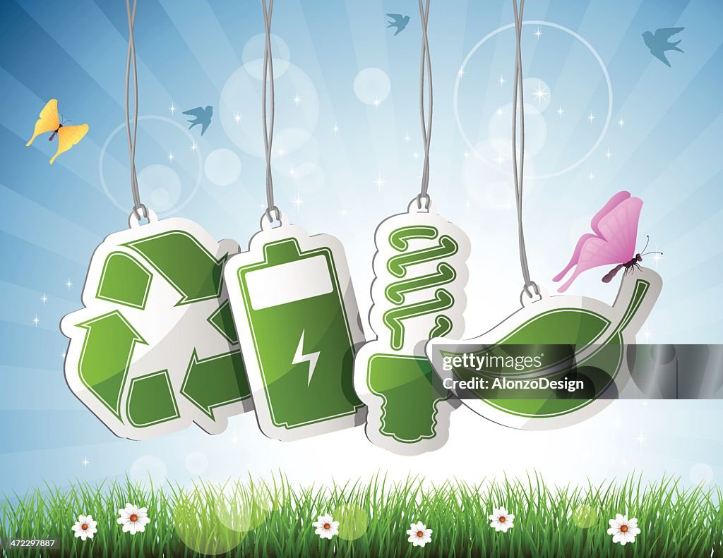 Spring Recycle Spring With Recycling Tags High-Res Vector Graphic - Getty Images