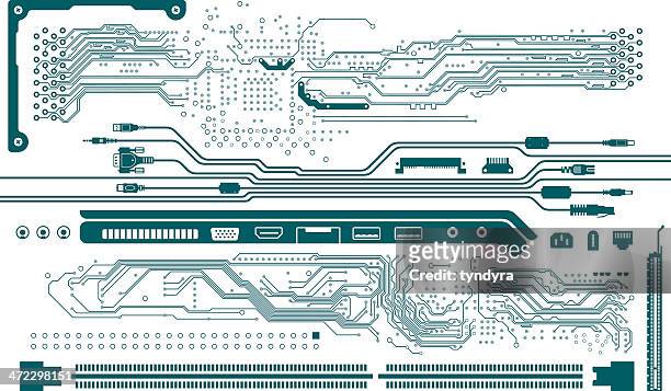 sockets, plugs and connections - computer cable stock illustrations