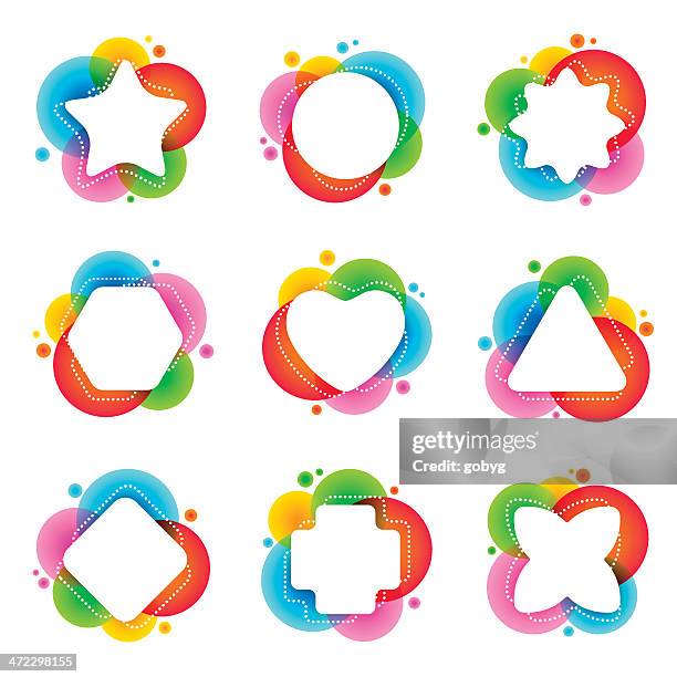 multi colored negative shapes - excitement abstract stock illustrations