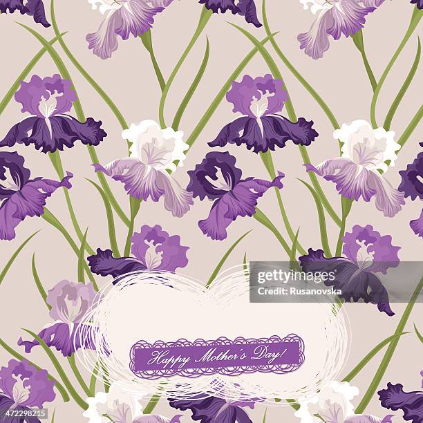 happy mother's day! (greeting card) - the purple iris stock illustrations