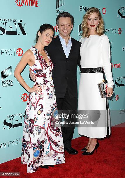 Lizzy Caplan, Michael Sheen and Caitlin Fitzgerald attend the Showtime and Sony Pictures Television's "Masters Of Sex" screening at Cary Grant...