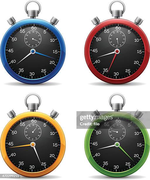 stopwatches - circle-countdown-timer stock illustrations