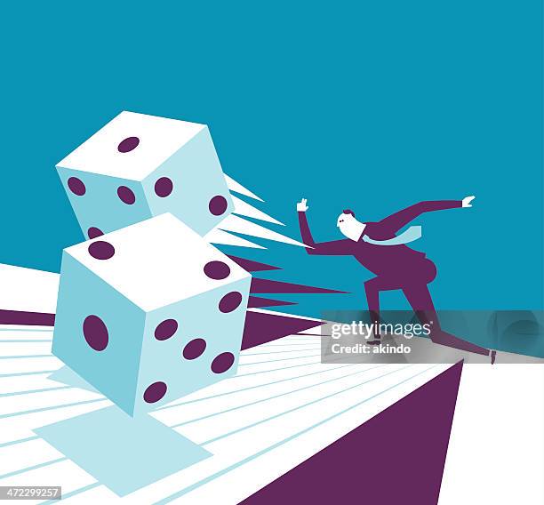 decisive battle - throwing dice stock illustrations