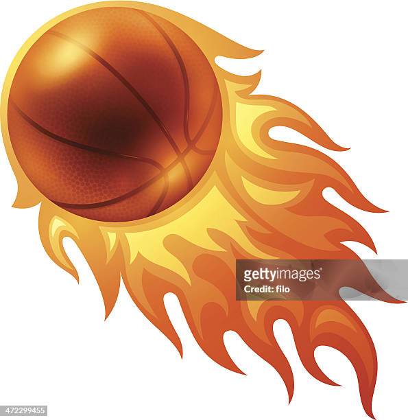 basketball flames - qualification round stock illustrations