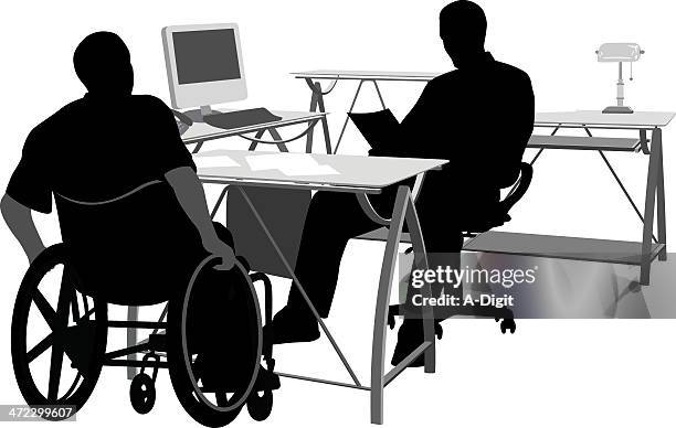 workers - persons with disabilities workplace stock illustrations