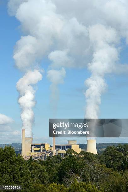 Steam billows from the cooling towers of the Yallourn coal-fired power station operated by EnergyAustralia Holdings Ltd., a unit of CLP Holdings...