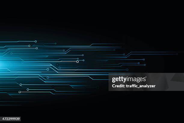 bildbanksillustrationer, clip art samt tecknat material och ikoner med blue technical background - datorchip