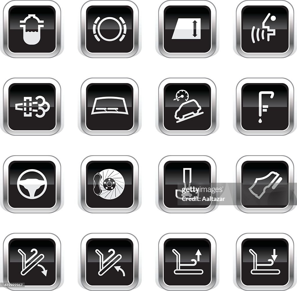 Supergloss Black Icons - Car Control Indicators