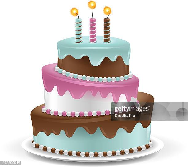 cake - birthday cake stock illustrations