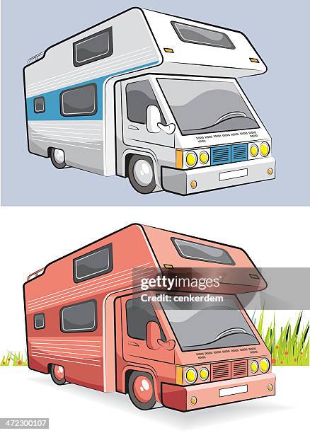 motor-caravan - slumber party stock illustrations