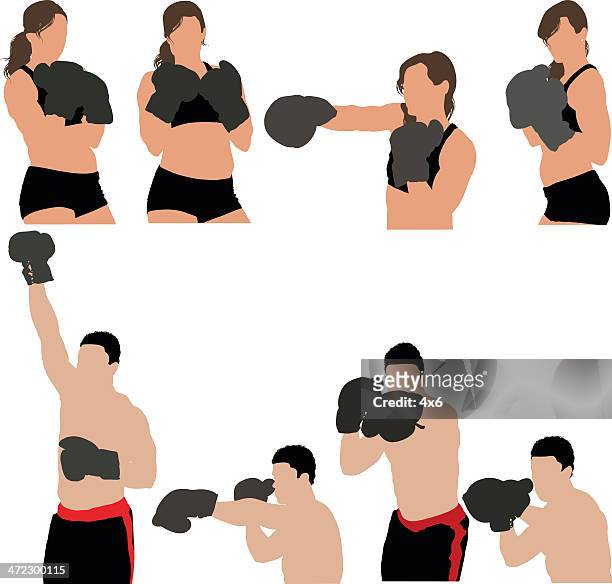 images of boxers punching - daisy dukes stock illustrations