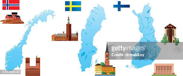 nordic countries - finland winter stock illustrations