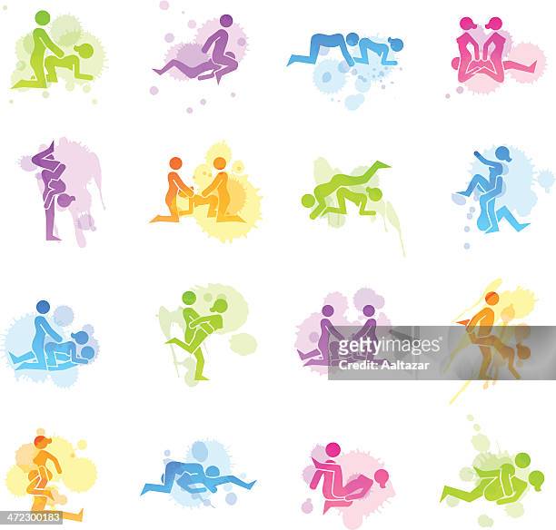 stains icons - erotic positions - positioning stock illustrations