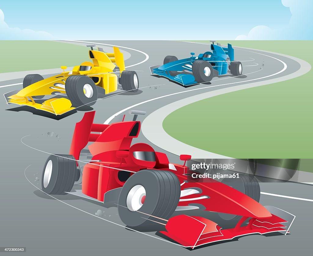 Animated Sports Cars Racing Around A Bend High-Res Vector Graphic - Getty  Images