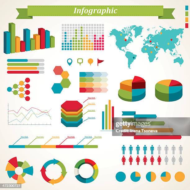 infographic elements - growth chart infographic stock illustrations