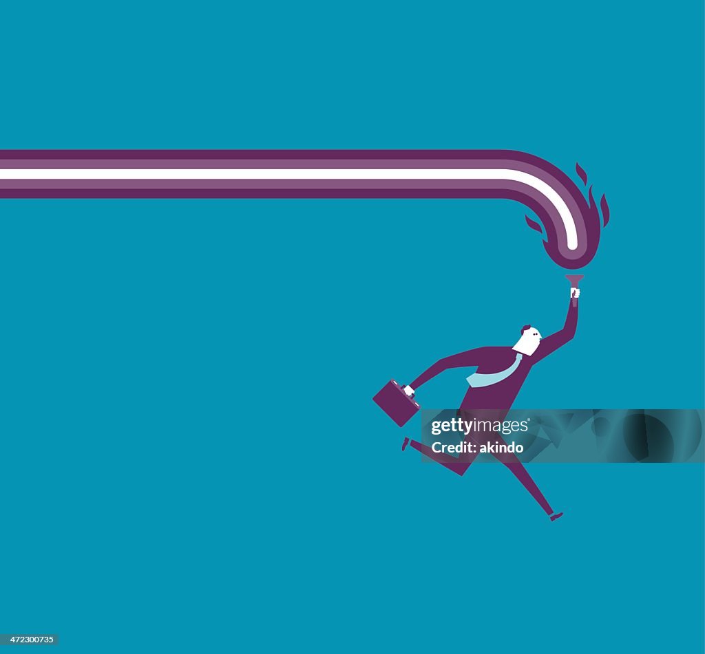 Vector illustration of man on the move