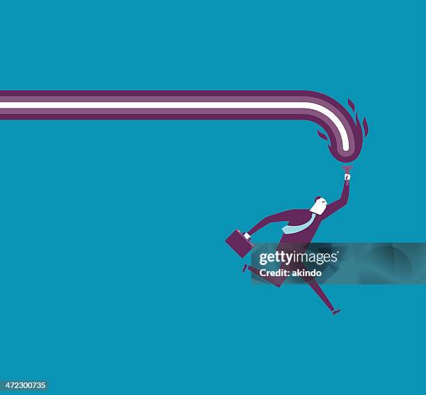 vector illustration of man on the move - olympic mountains washington state stock illustrations