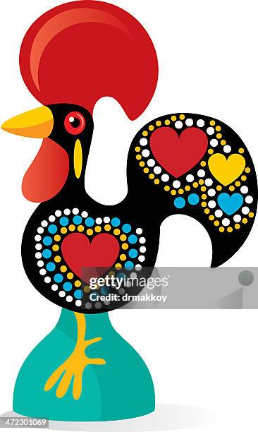 portuguese rooster - rooster stock illustrations