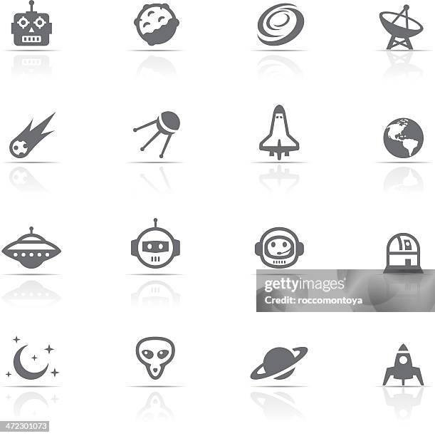 arrangement of icons depicting outer space - eclipse icon stock illustrations