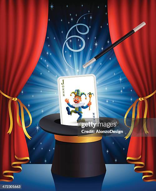magic joker - spielkarte bube stock-grafiken, -clipart, -cartoons und -symbole